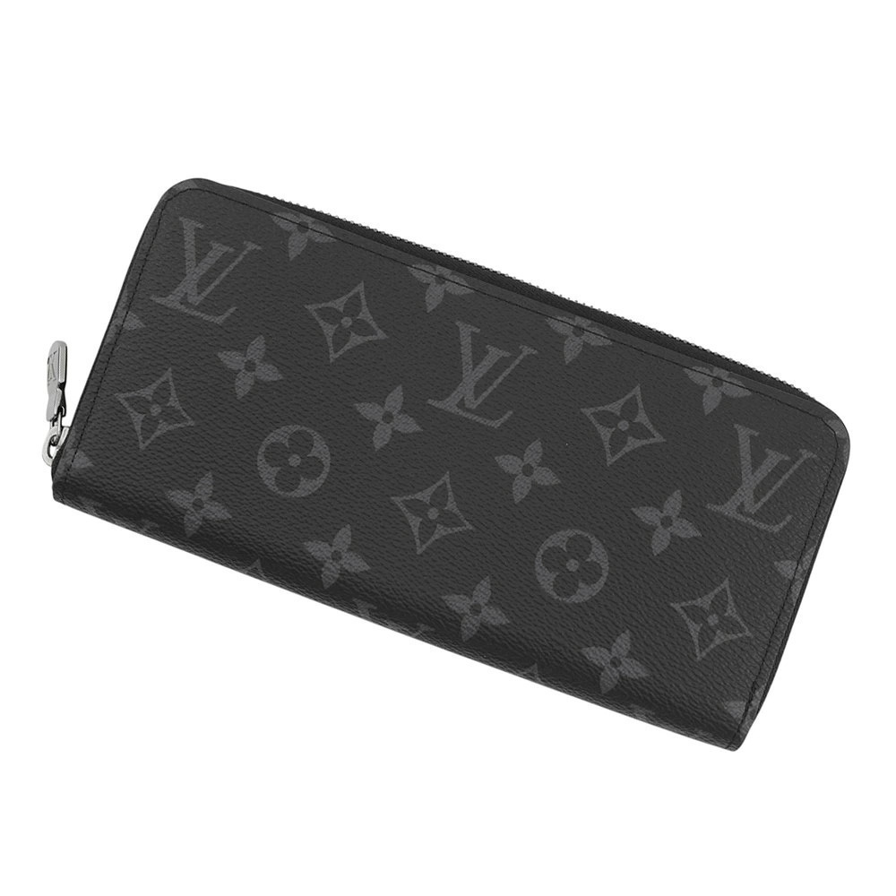 Louis Vuitton Monogram Eclipse Black Zippy Wallet Horizontal Black Long